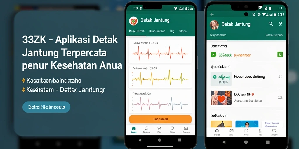 Antarmuka sederhana dan fungsional dari aplikasi Detak Jantung 33ZK.