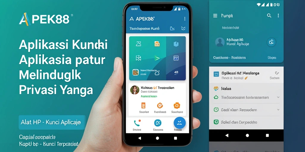 Antarmuka aplikasi APEK88 dengan fitur kunci aplikasi yang mudah digunakan.