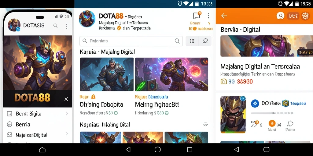Tampilan antarmuka aplikasi DOTA88 yang modern dan intuitif.