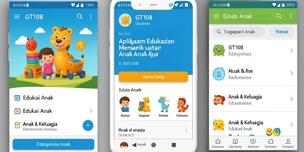 Antarmuka menarik dengan fitur edukasi menyenangkan untuk anak.