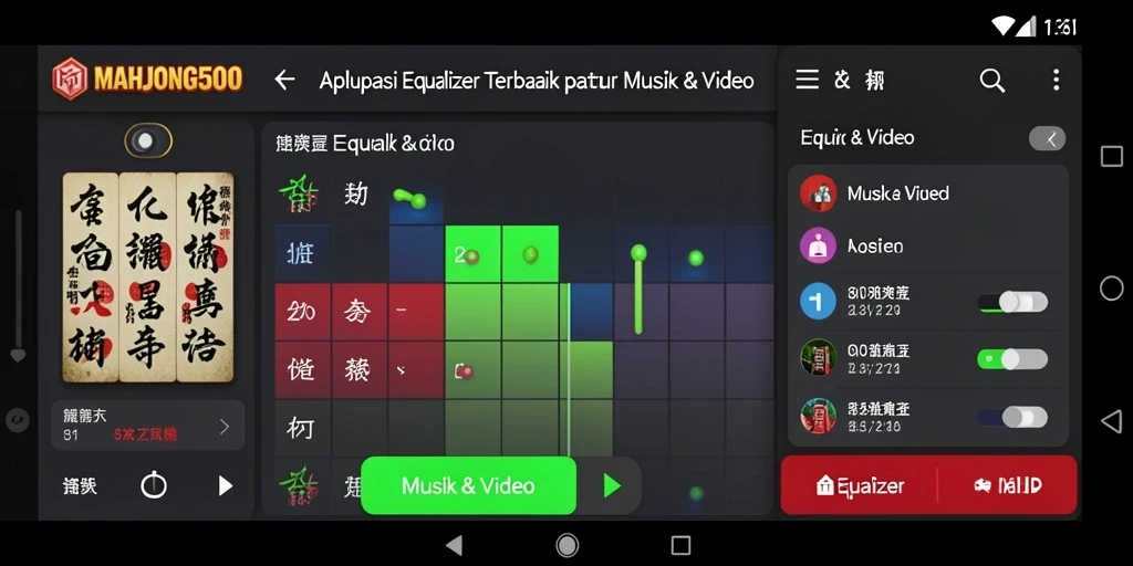 Antarmuka MAHJONG500 yang inovatif dan fungsional untuk equalizer.