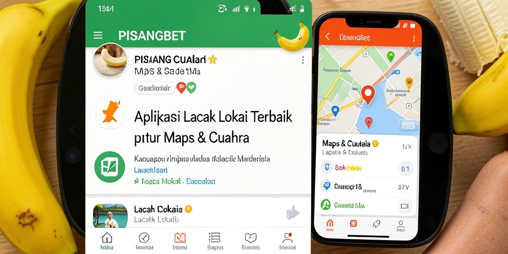 Tampilan antarmuka pengguna PISANGBET dengan fitur lacak lokasi.