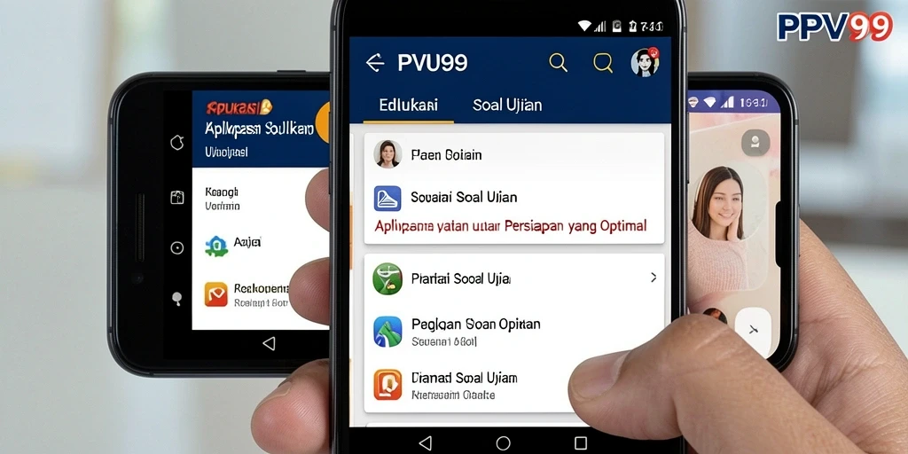 Tampilan antarmuka aplikasi PPV99 yang ramah pengguna untuk Soal Ujian.