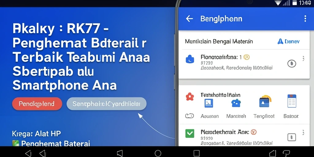 Tampilan antarmuka RK77 yang sederhana dan fungsional untuk penghematan baterai.