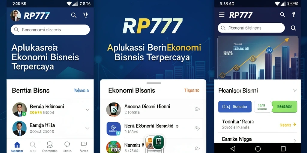 Tampilan antarmuka RP777 dengan berita ekonomi yang informatif.