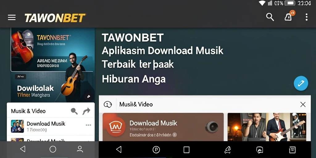 Tampilan antarmuka aplikasi TAWONBET untuk Download Musik yang menarik.